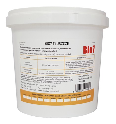 BIO7 TŁUSZCZE - wiaderko 1kg.